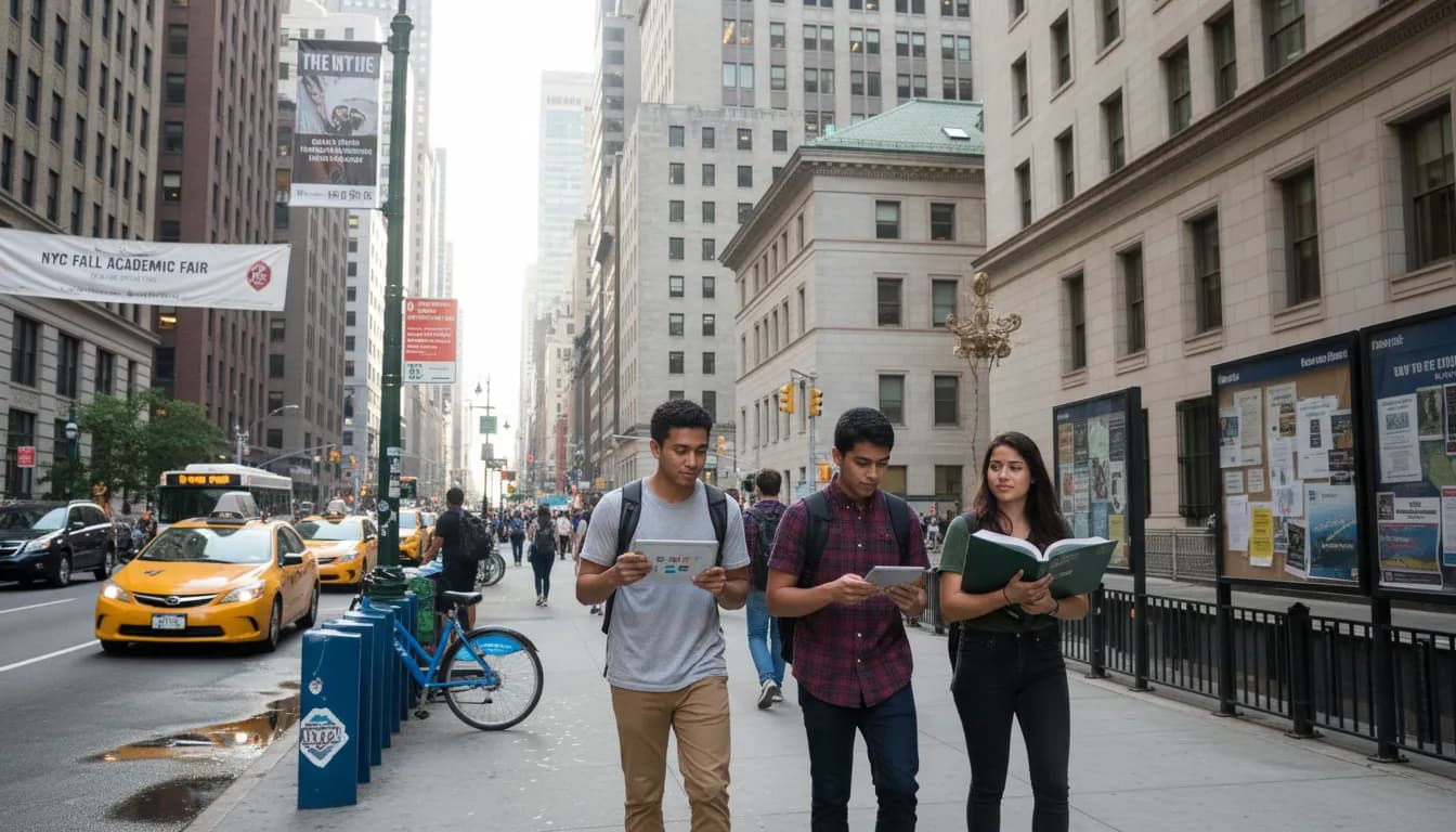 Avengers Doomsday Character Updates: Back to School Research in NYC — photorealistic New York City editorial scene