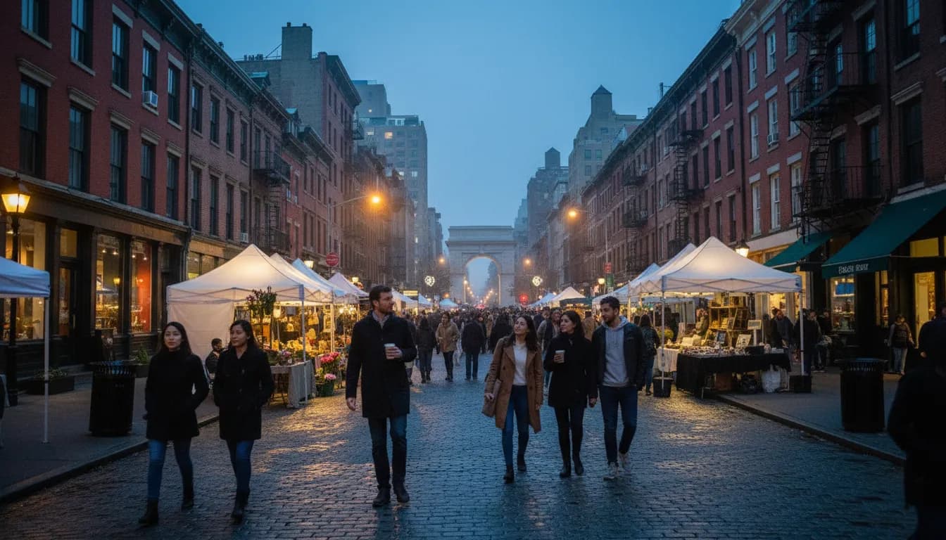 Practical city scene for Anne Hathaway in NYC: A Practical Weekend Evening Route