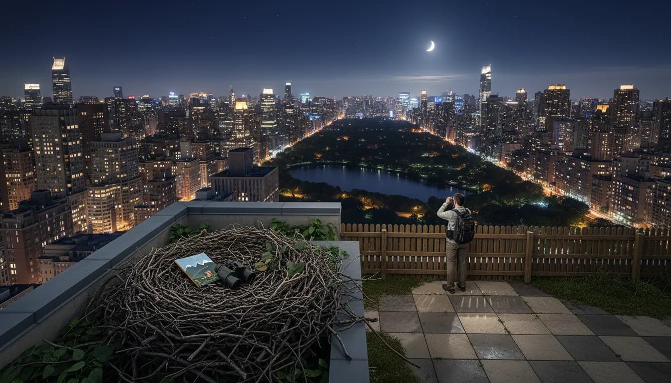 Jackie the Eagle in NYC: A Weekend Nature & Sightseeing Route — photorealistic New York City editorial scene