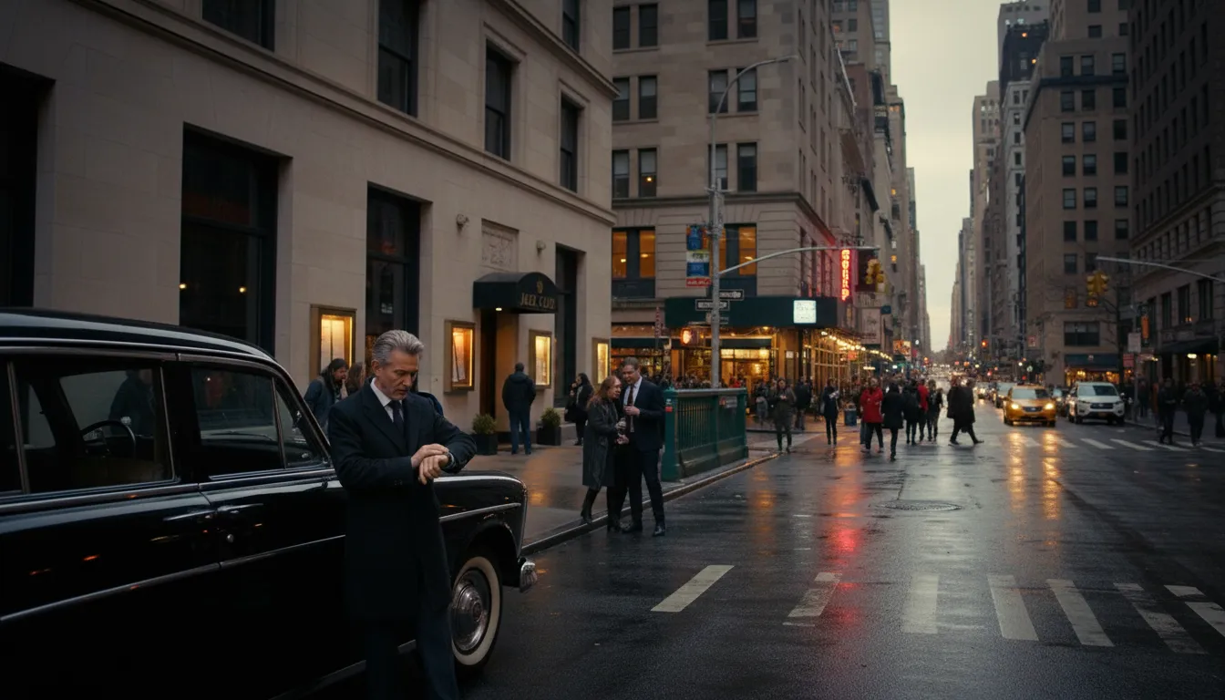 Practical city scene for Brad Pitt in NYC: A Sophisticated Weekend Evening Backup Plan