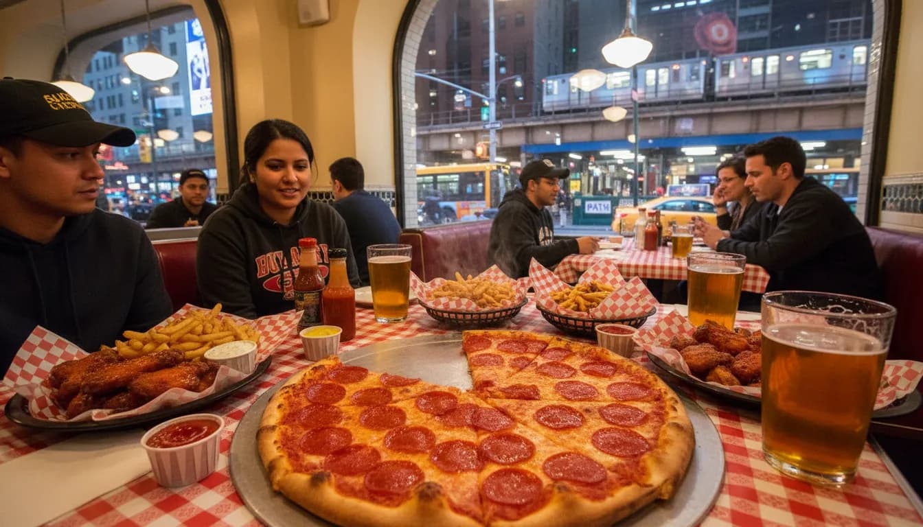 Practical city scene for Rangers vs Angels: Dining Near NYC Transit Hubs Before the Game
