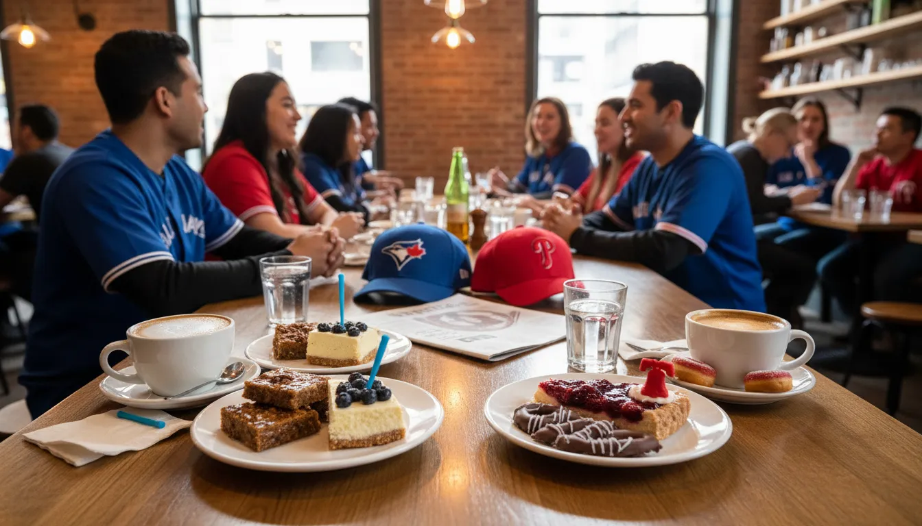 Practical city scene for New York City's Sweet Spots: Coffee & Dessert for Blue Jays vs Phillies