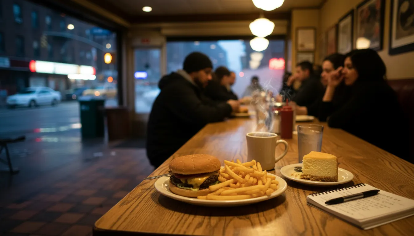 Tupac's NYC Legacy: Nightlife Spots for Reflection and Conversation — photorealistic New York City editorial scene