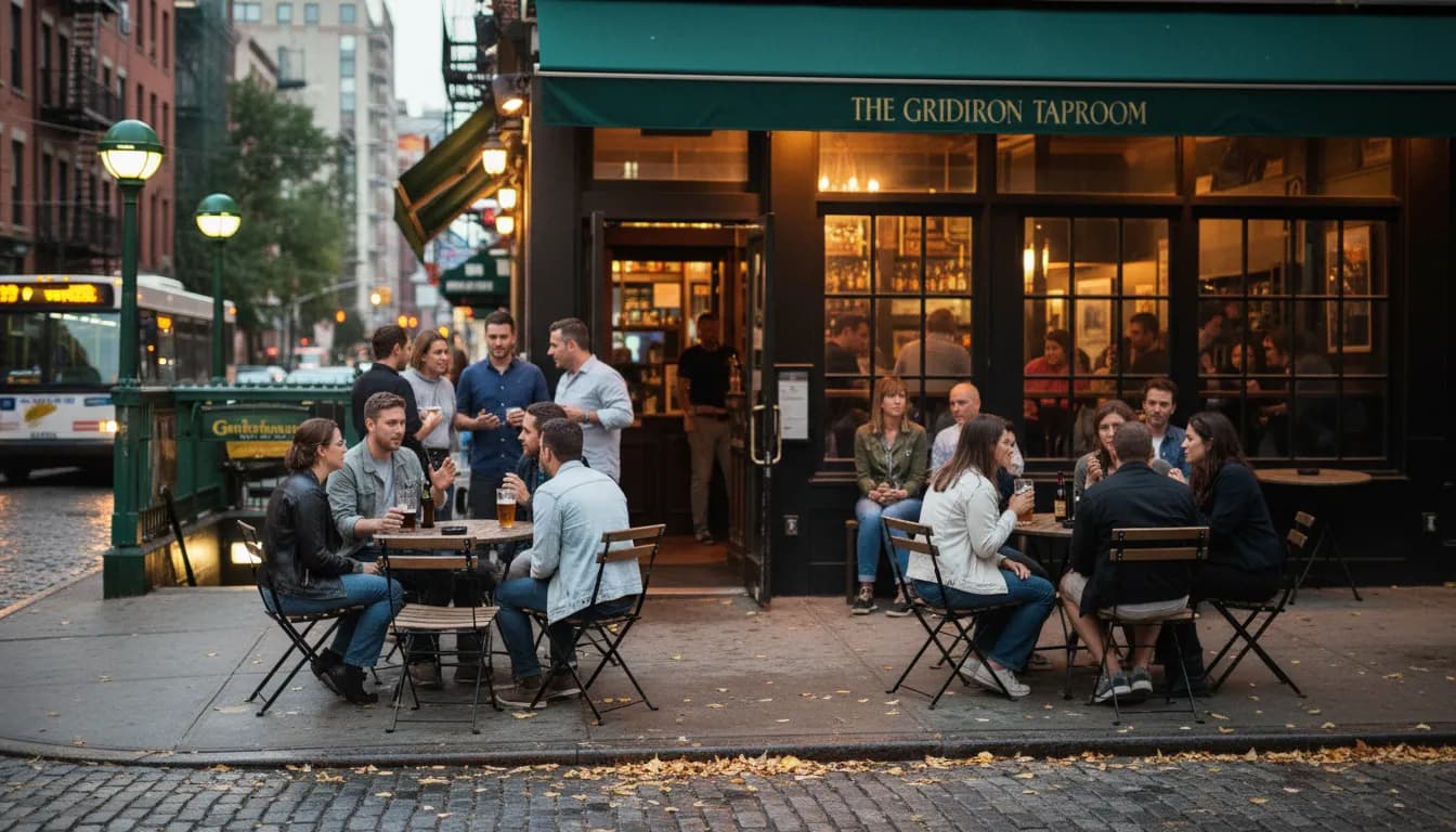Practical city scene for NFL Preseason Schedule: NYC Bars for Early Game Discussions