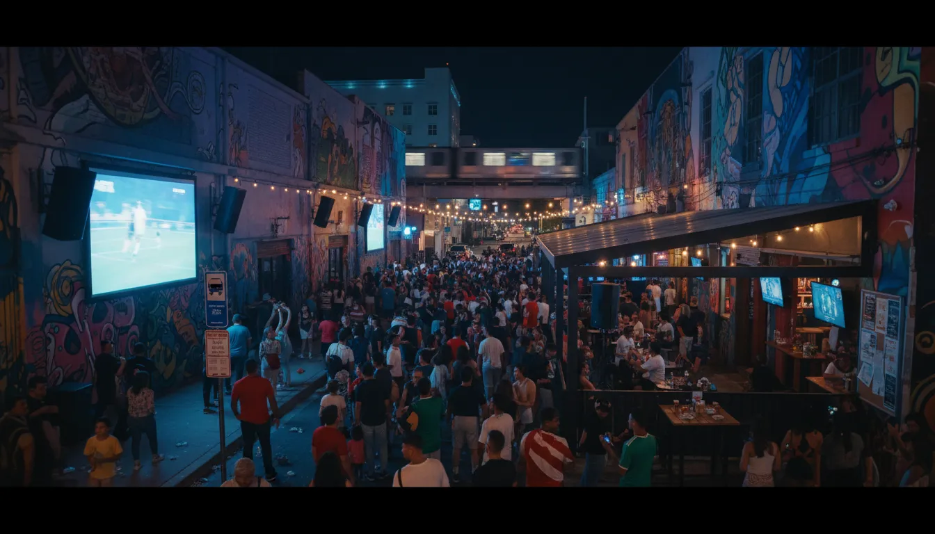 Mexico vs USA U20: Miami's Top Verified Watch Party Locations — photorealistic Miami editorial scene