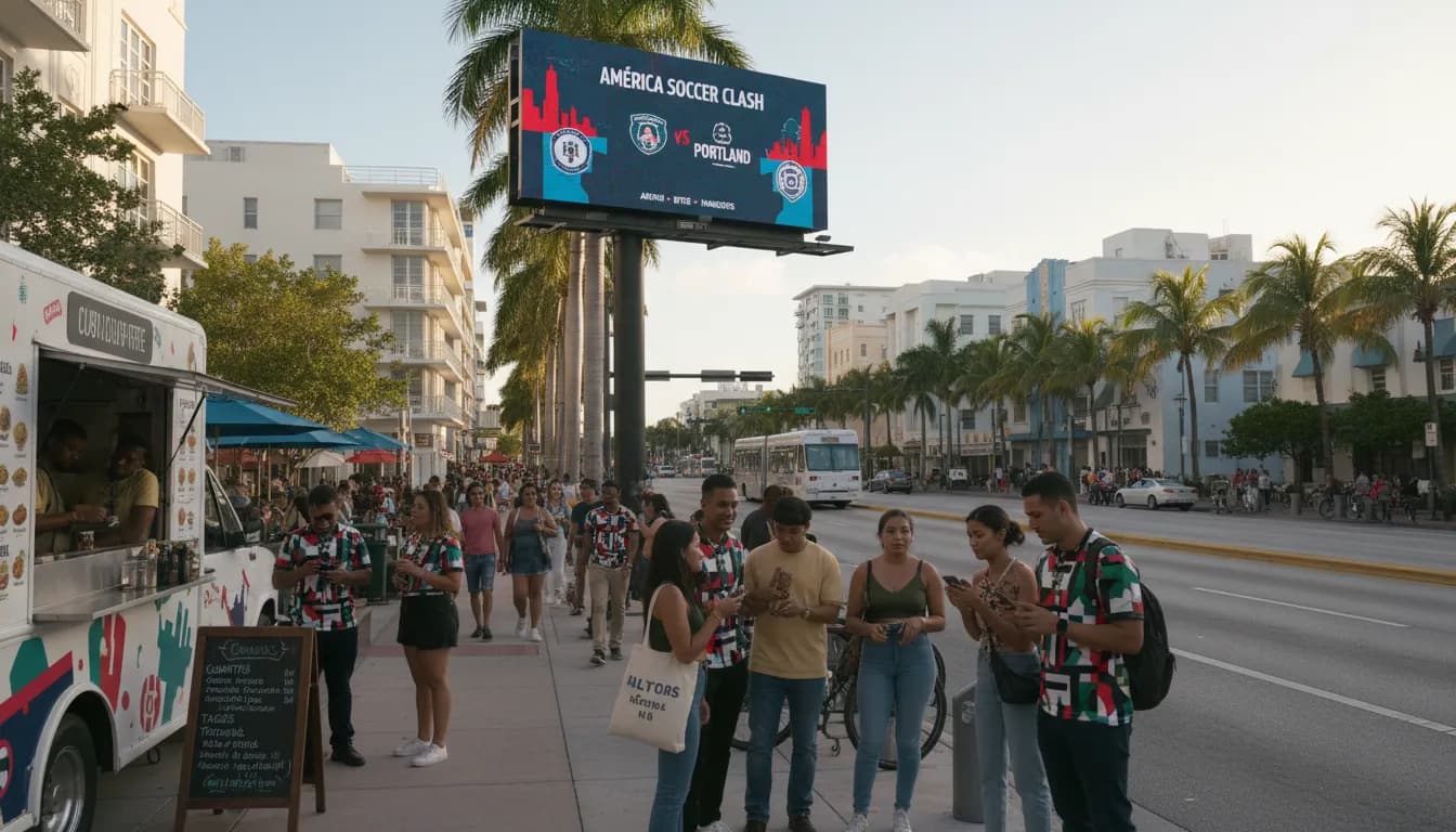 Local detail for América vs Portland: Miami Sports Social & Group Planning