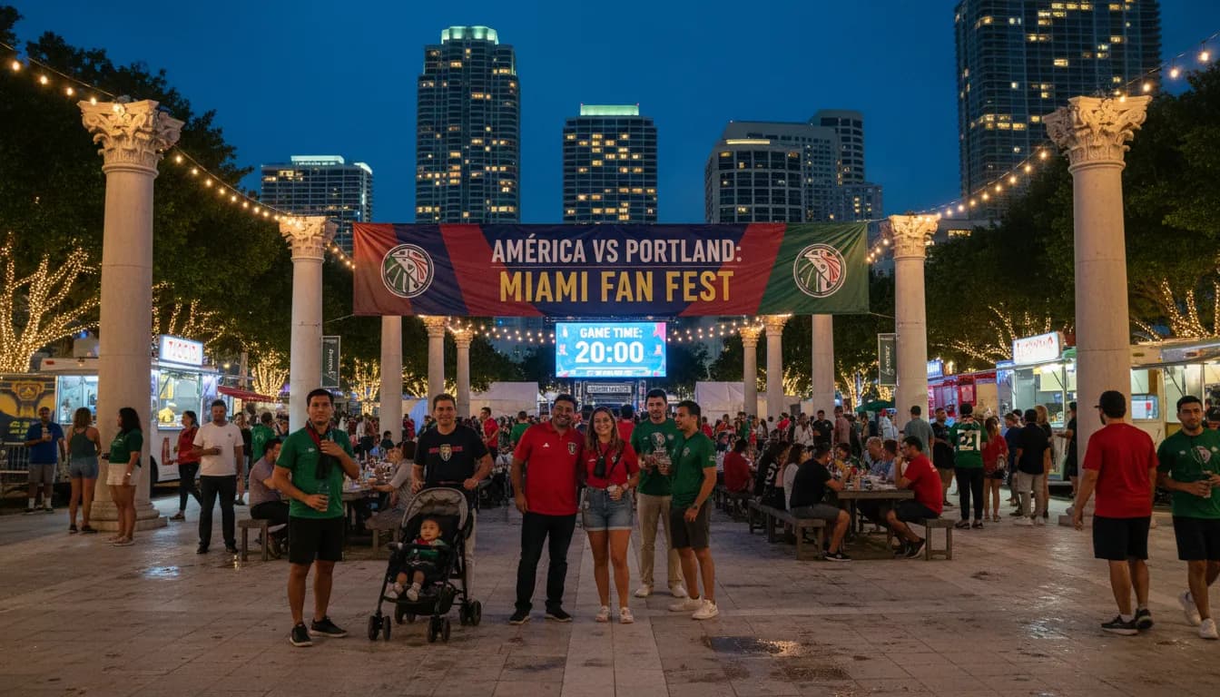 Practical city scene for América vs Portland: Miami Sports Social & Group Planning