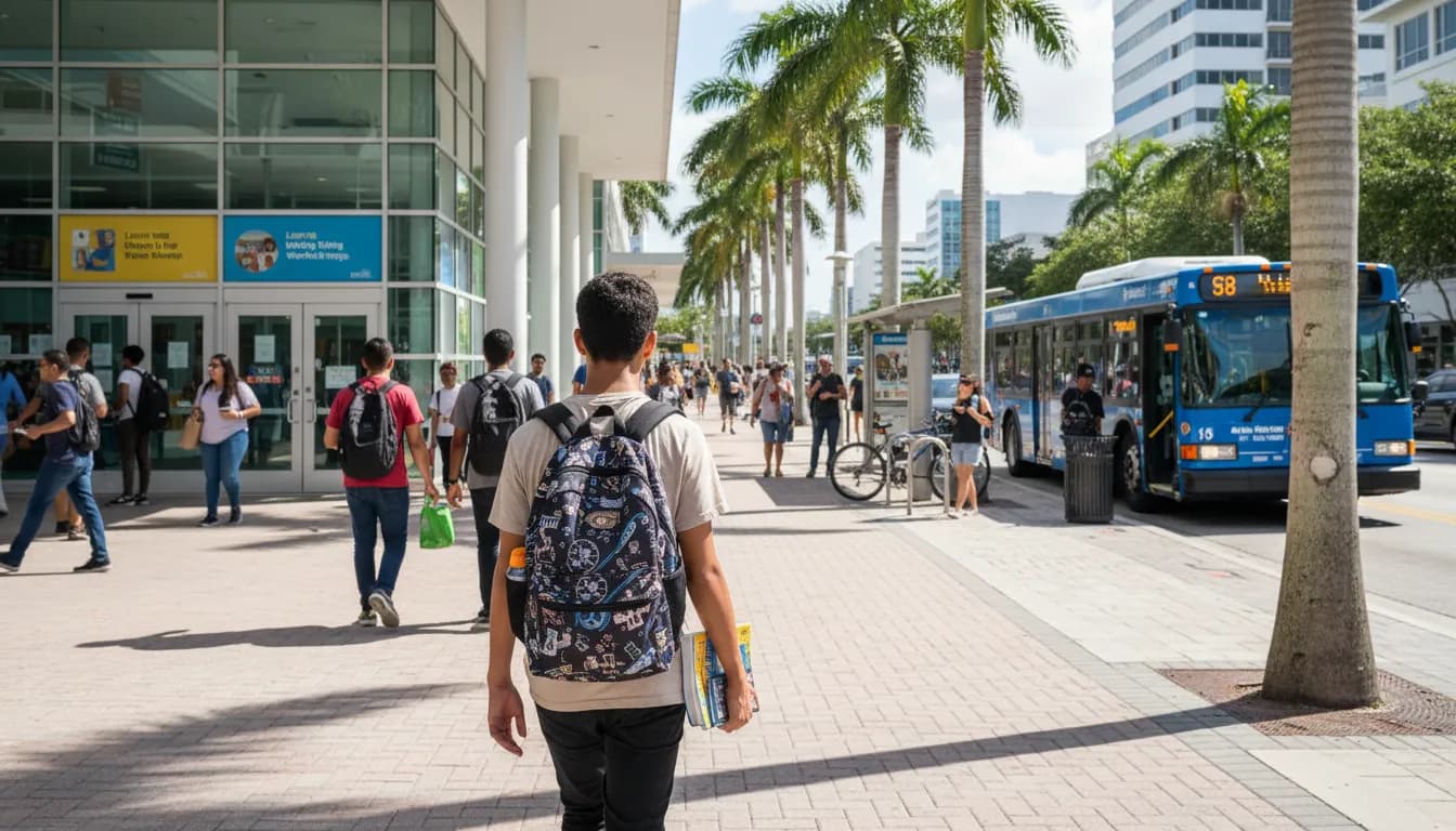 Uncovering Learning Adventures in Miami: The One Piece Back-to-School Expedition — photorealistic Miami editorial scene