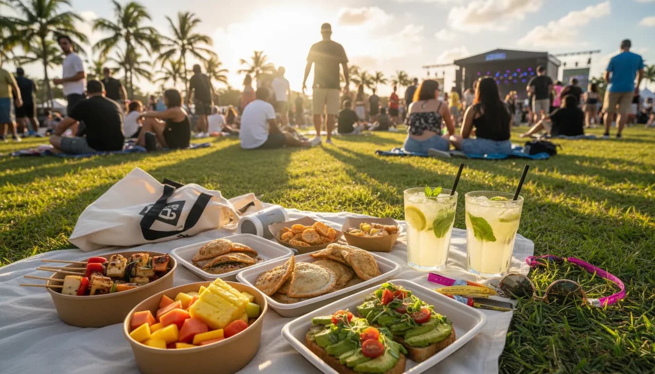 Miami Music Vibes: Outside Lands 2026 Inspired Weekend Plans Route — photorealistic Miami editorial scene