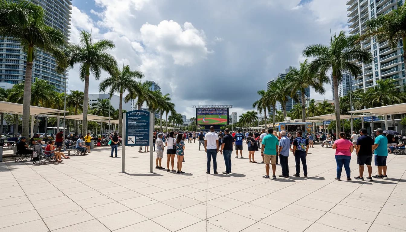 Explore Miami for Free: Rays vs Mariners Vibe in Public Spaces — photorealistic Miami editorial scene