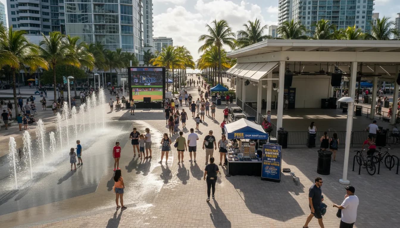 Practical city scene for Explore Miami for Free: Rays vs Mariners Vibe in Public Spaces