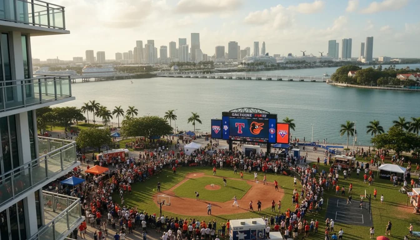 Local detail for Free Miami Outings: Orioles vs Rangers Energy in Public Spaces