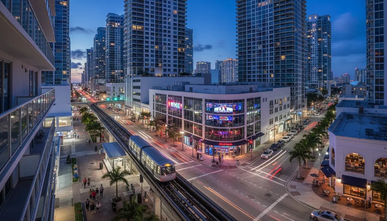 Miami Night Out: Wings vs Lynx Themed Bars for Sports Lovers — photorealistic Miami editorial scene