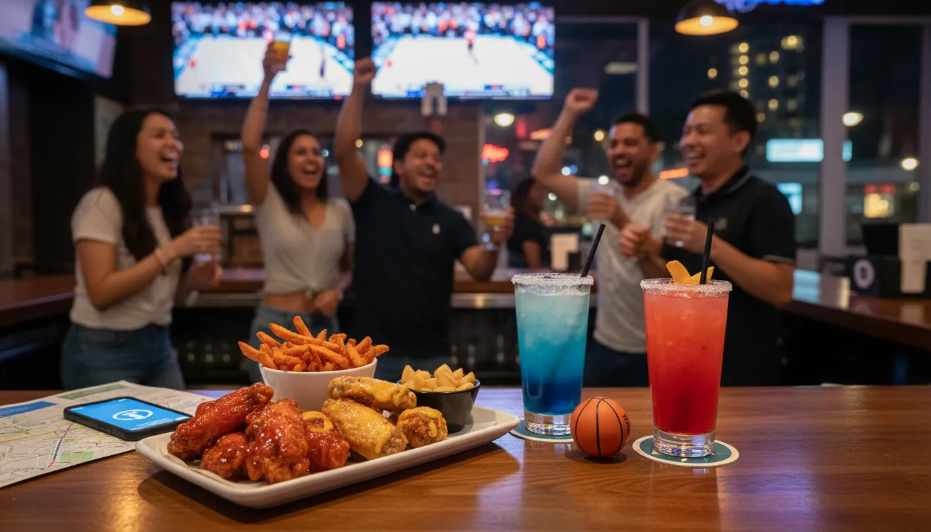 Practical city scene for Miami Night Out: Wings vs Lynx Themed Bars for Sports Lovers