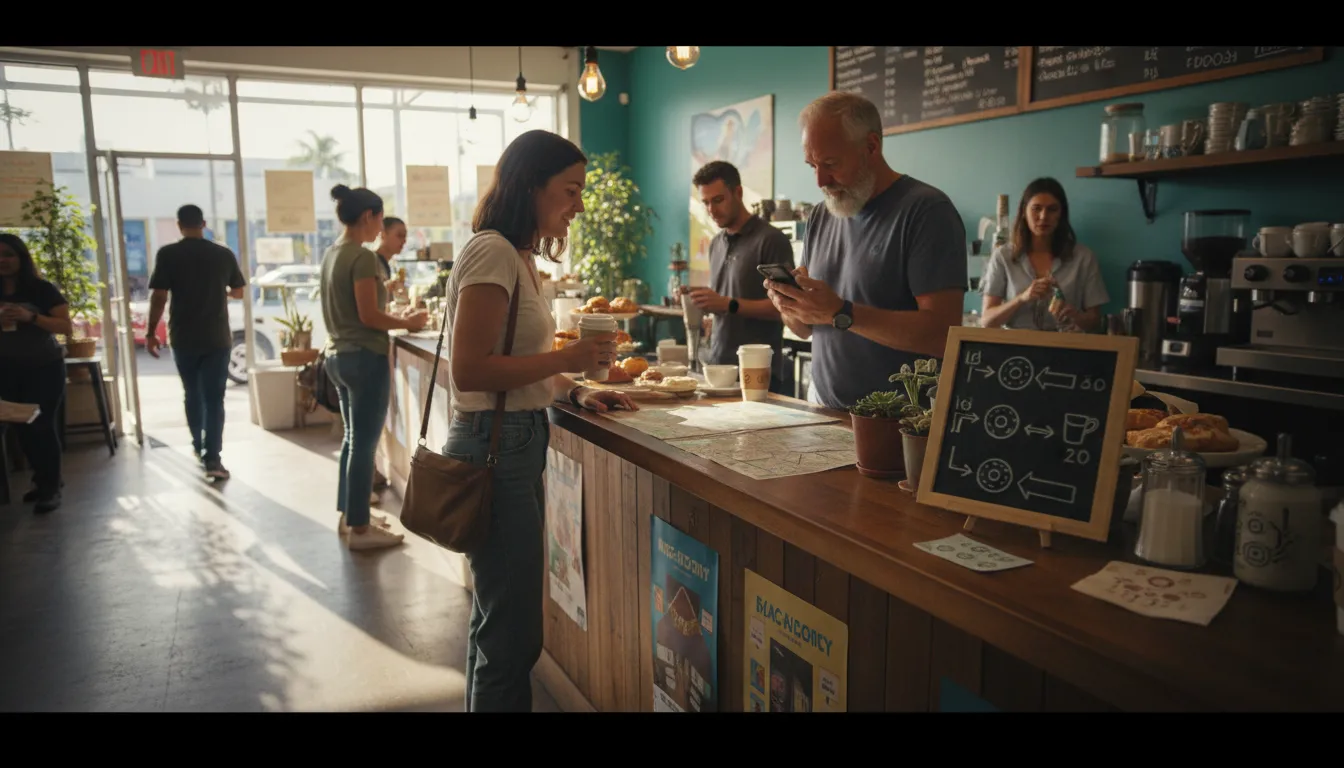 Practical city scene for Miami's Secret Spots: Cracking the Code for Hidden Local Finds (Dunkin Code)