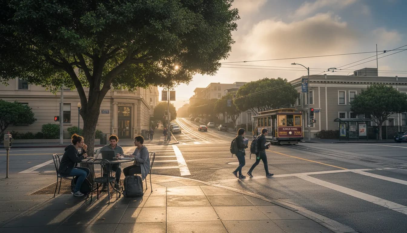 Practical city scene for My Life With the Walter Boys Season 3: SF Study Stops