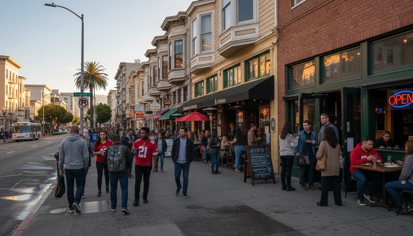 Practical city scene for Game Day Grub: San Francisco Restaurants for Panthers vs Cardinals Match