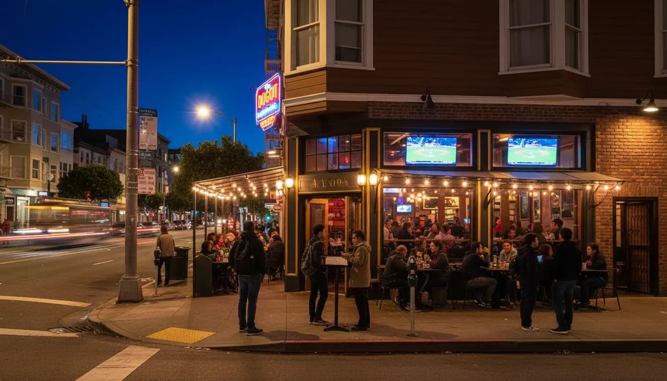 Game Day Bites: San Francisco Restaurants for Marlins vs Braves Fans — photorealistic San Francisco editorial scene