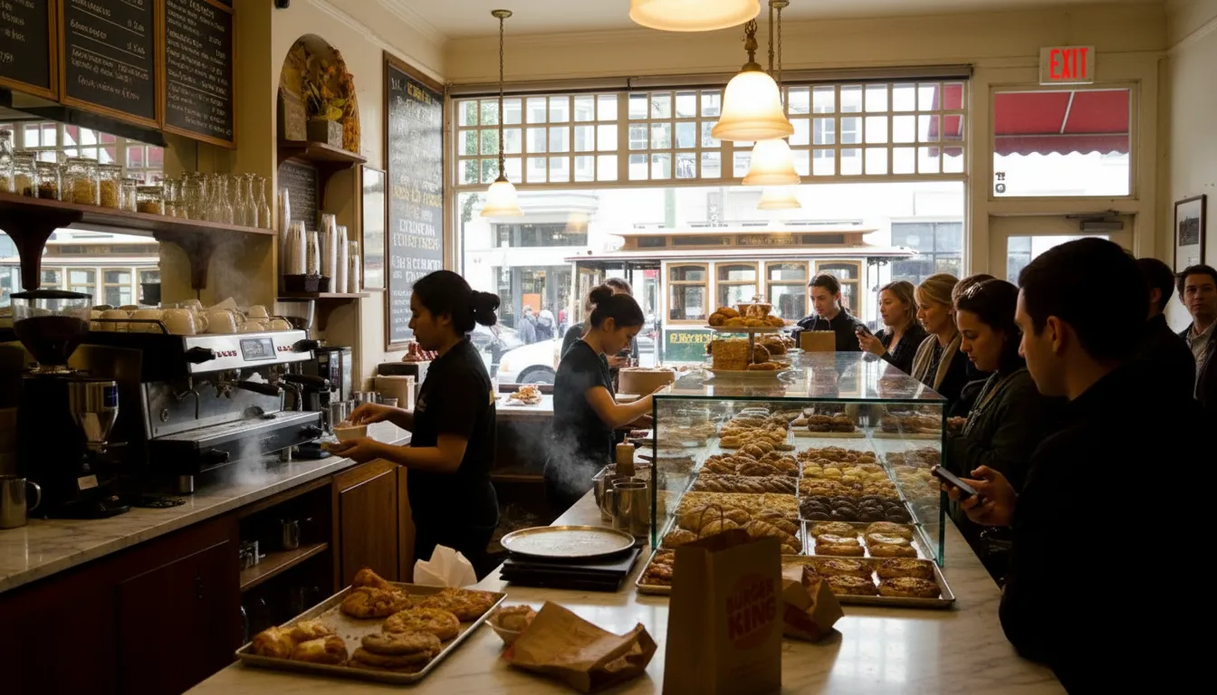 Practical city scene for Burger King Whopper Sales Boost: SF Dessert Detours