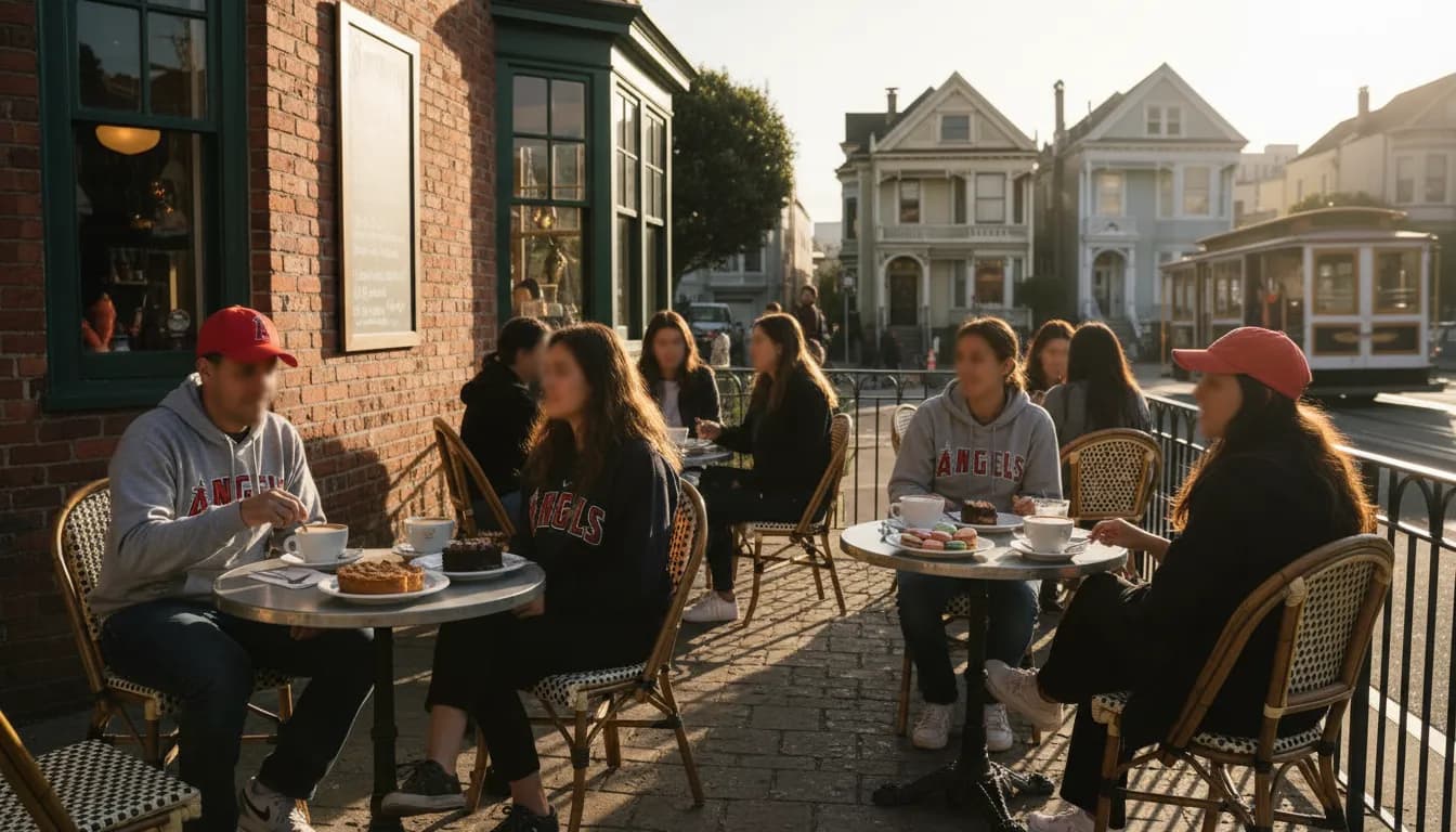 Practical city scene for Sweet Endings: San Francisco Coffee & Dessert for Angels vs Orioles Game