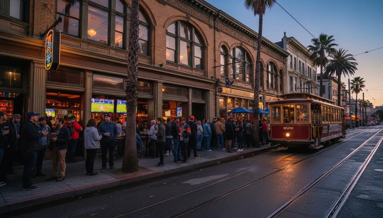 Practical city scene for Game Night Out: San Francisco Bars for Mets vs Braves Post-Game Buzz