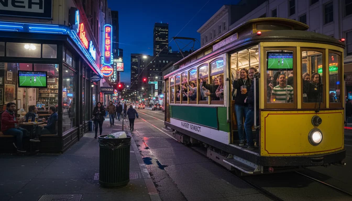 Practical city scene for San Francisco Nightlife: Where to Watch Ferencváros vs Real Madrid