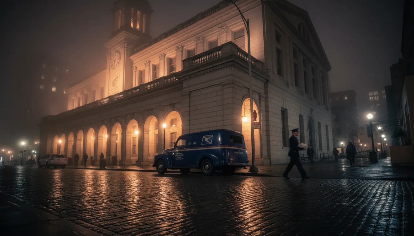 Practical city scene for United States Postal Service in San Francisco: An Architectural and Historical Tour