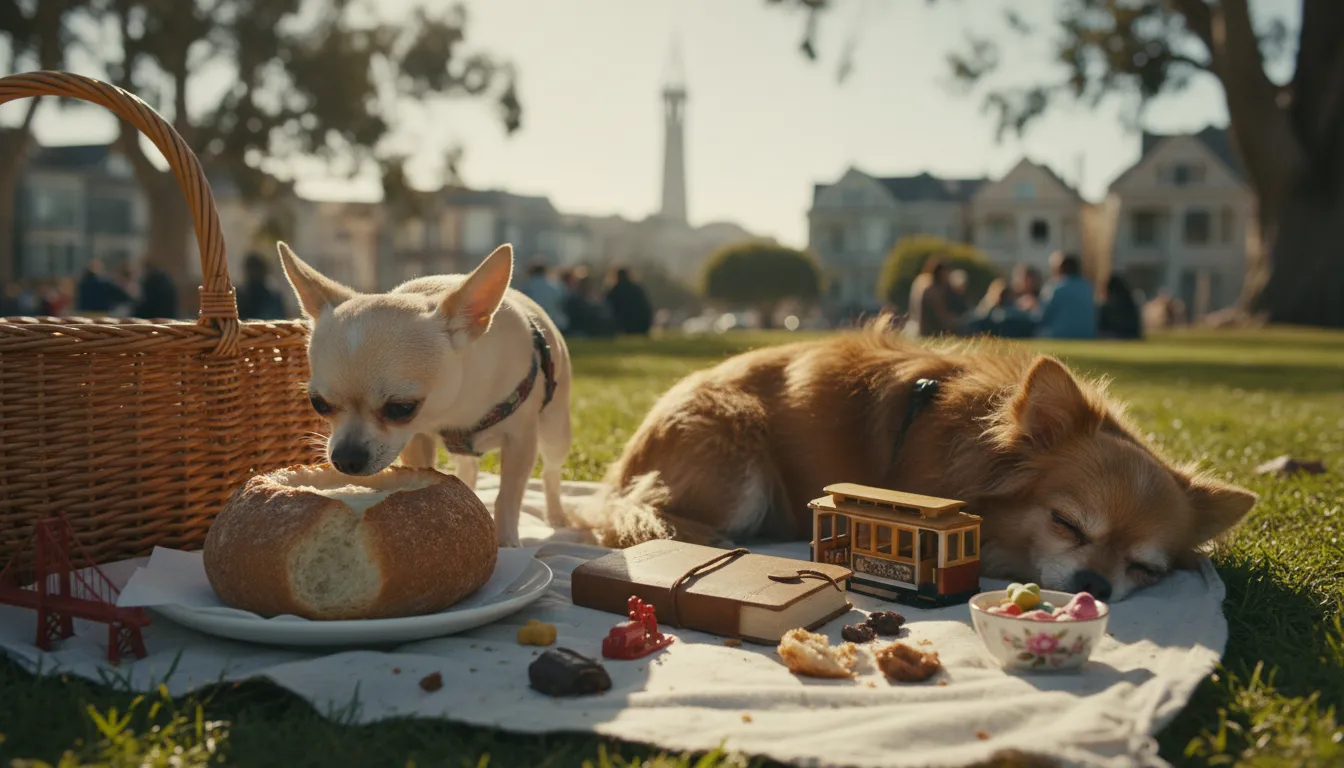 Practical city scene for San Francisco's Hidden Gems: A Chihuahua-Themed City Exploration