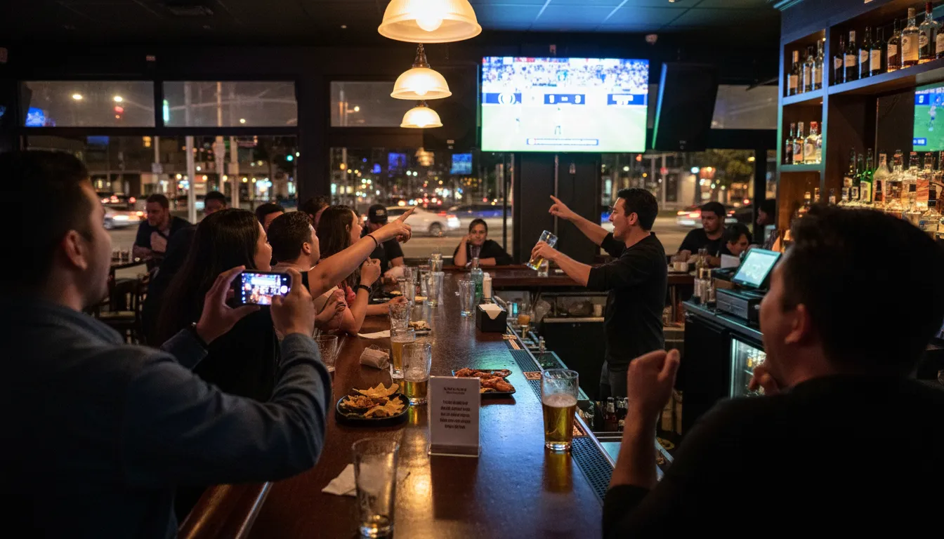 Verified Watch Parties for Inter Miami - Monterrey in Los Angeles — photorealistic Los Angeles editorial scene