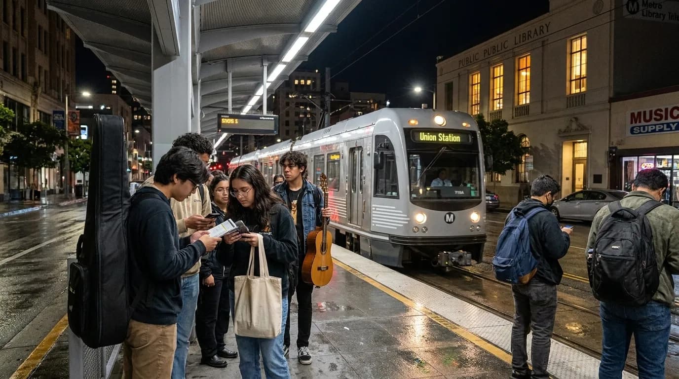 Practical city scene for Singer: LA Back-to-School Music Practice Spaces and Supply Stops