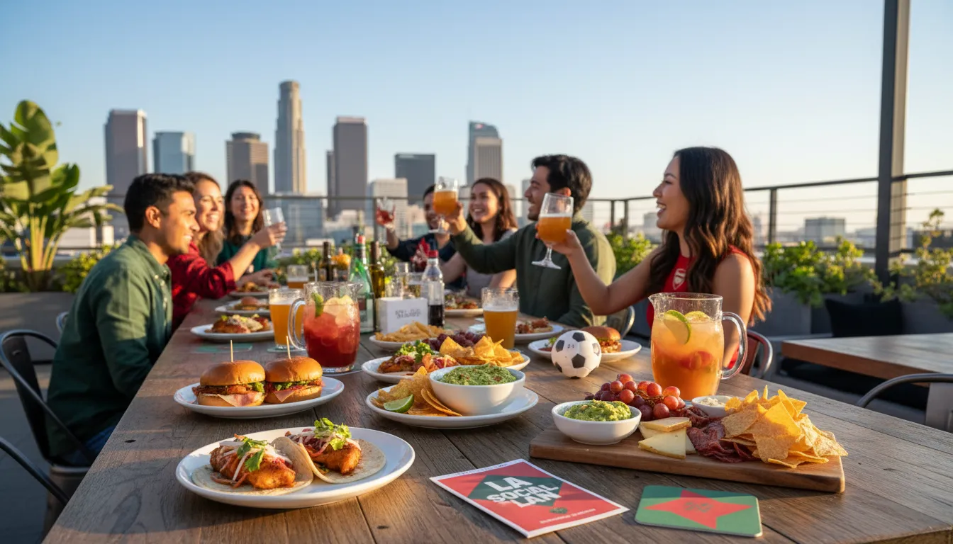 Los Angeles Social Plan: Arsenal vs Betis Match Day Experience — photorealistic Los Angeles editorial scene