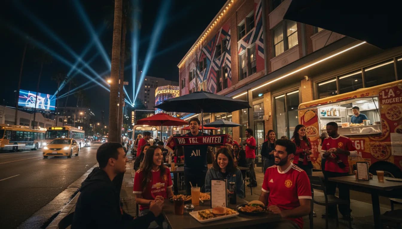 Practical city scene for PSG vs Man United: Los Angeles Social Planning for Game Day