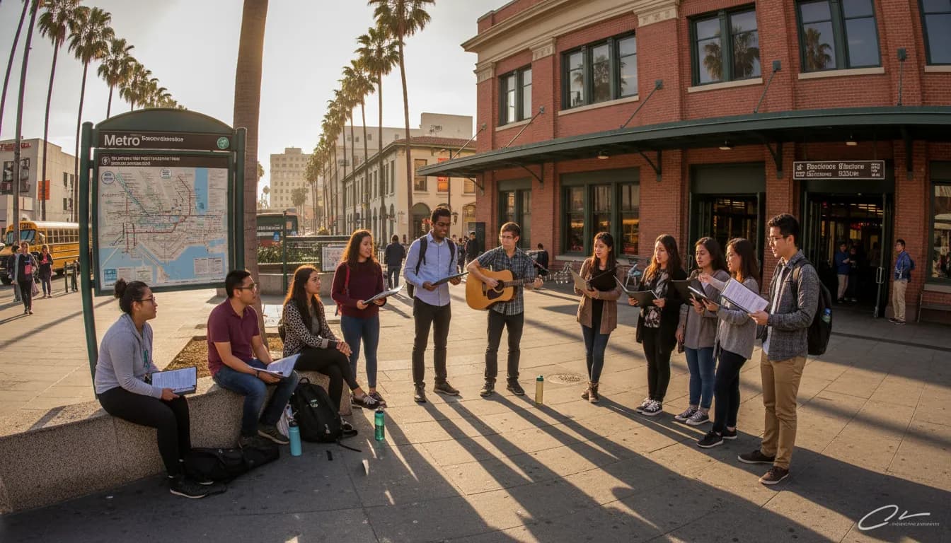 Practical city scene for Los Angeles Student Singers: Budget Practice Spaces and Transit Plan
