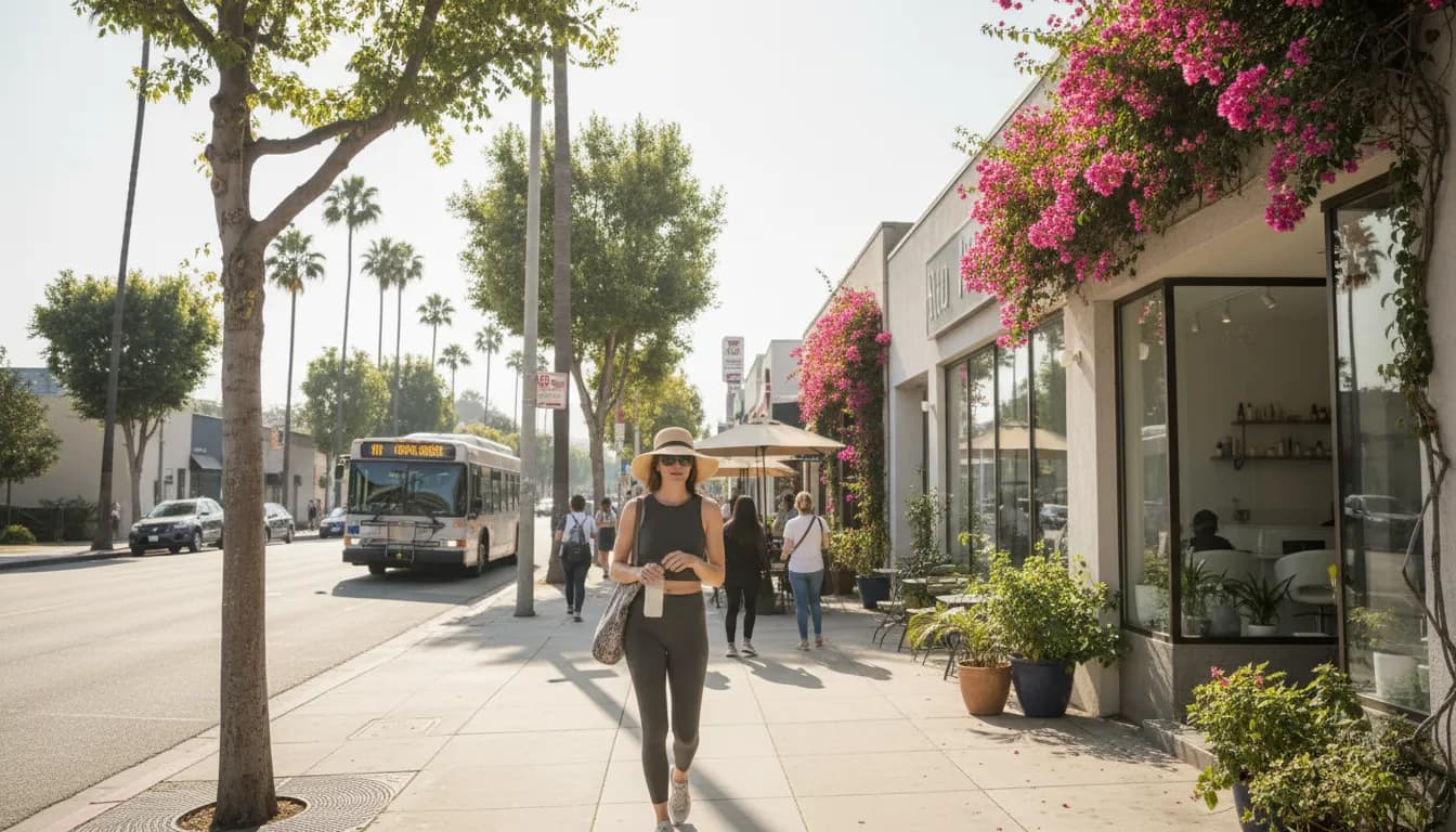 Los Angeles Weekend Plan: 'Anne Hathaway Coconut Water Nails' Inspiration Route — photorealistic Los Angeles editorial scene