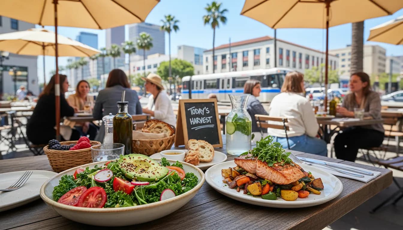 Practical city scene for Los Angeles Restaurants: Spotting and Avoiding Ultra Processed Food