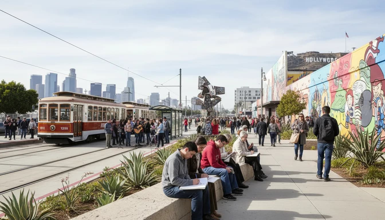 Los Angeles on a Budget: Free 'Philadelphia vs Necaxa' Day Out — photorealistic Los Angeles editorial scene