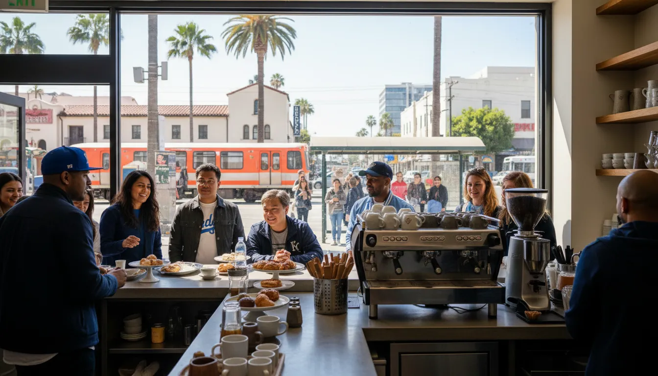 Practical city scene for Los Angeles Neighborhood Comparison: 'Royals vs Dodgers' Local Flavor
