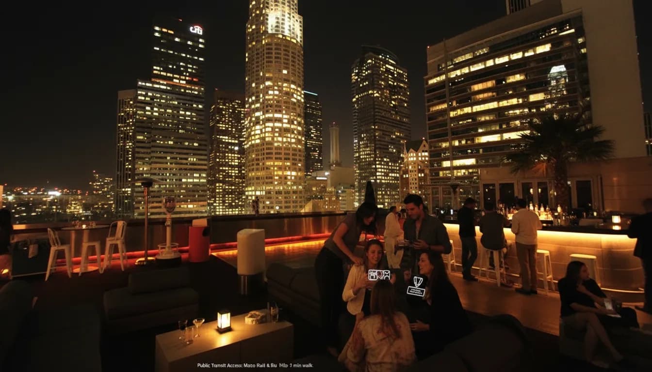 Los Angeles Nightlife: 'Netflix Ad Vitam Sequel' Discussion Spots — photorealistic Los Angeles editorial scene