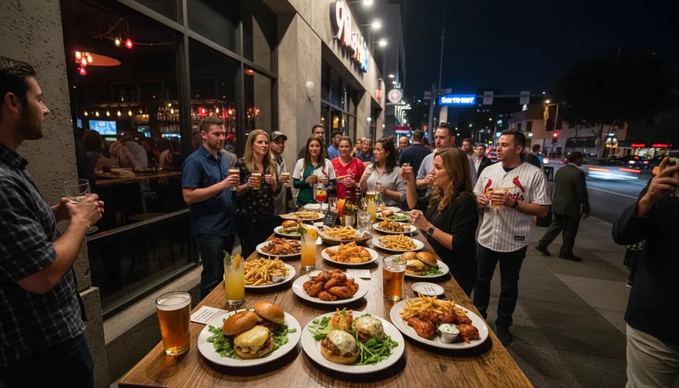 Los Angeles Night Out: 'Phillies vs Cardinals' Game After-Party Spots — photorealistic Los Angeles editorial scene