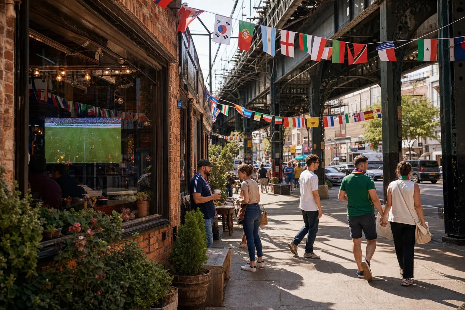 Can Astoria NYC Make Watch World Cup 2026 Work as a Transit-First Match Day? - bright varied World Cup scene 3