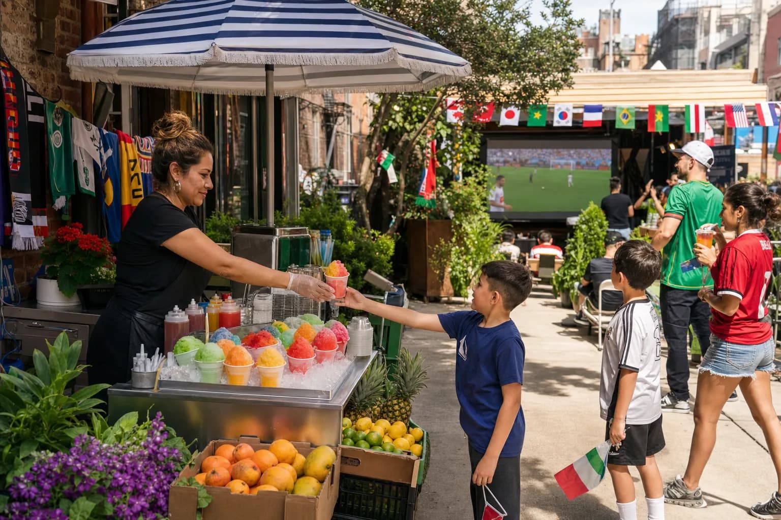 Can Flushing NYC Make FIFA World Cup Schedule 2026 Work as a Family-Friendly Public Screen? - bright varied World Cup scene 3