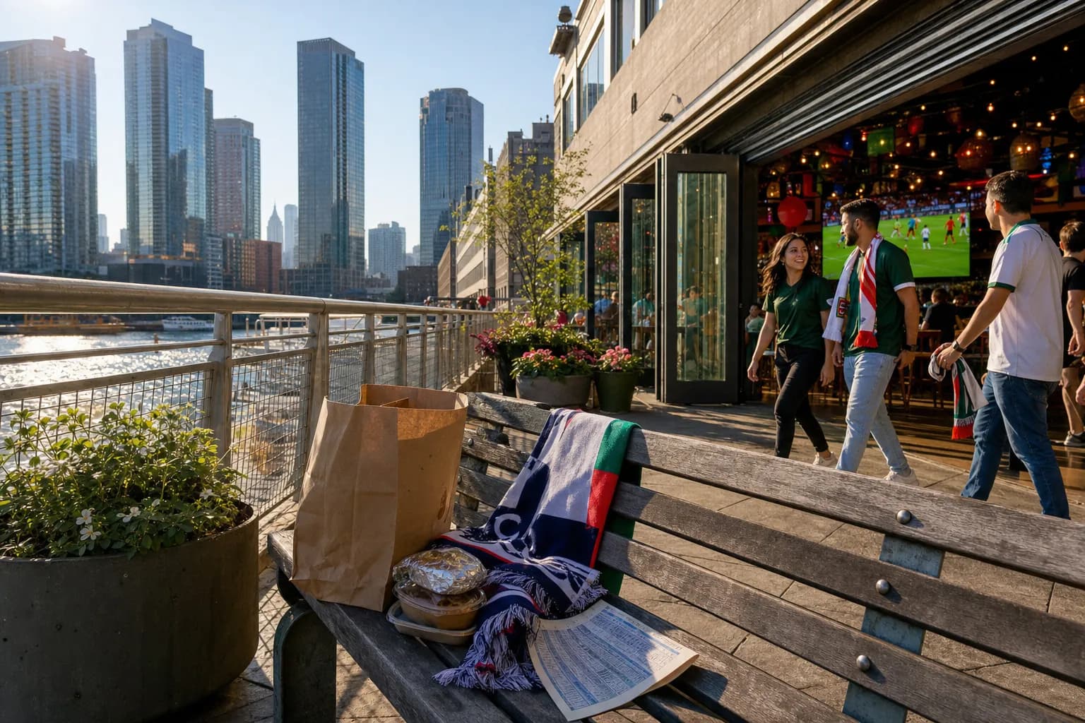 Can Long Island City NYC Make Games World Cup 2026 Work as a Bar-Free Watch Night? - bright World Cup cover with varied objects and setting