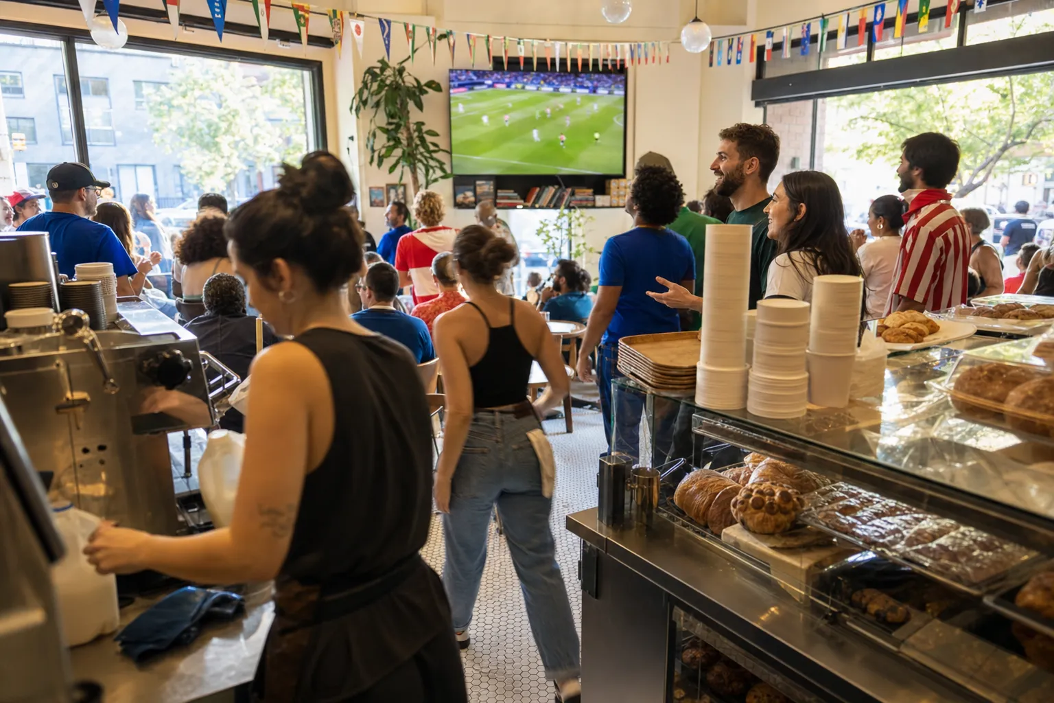 Where Should Casual Fans in Greenpoint NYC Start With Soccer World Cup 2026 as a Last World Cup Memory? - bright varied World Cup viewing scene 3