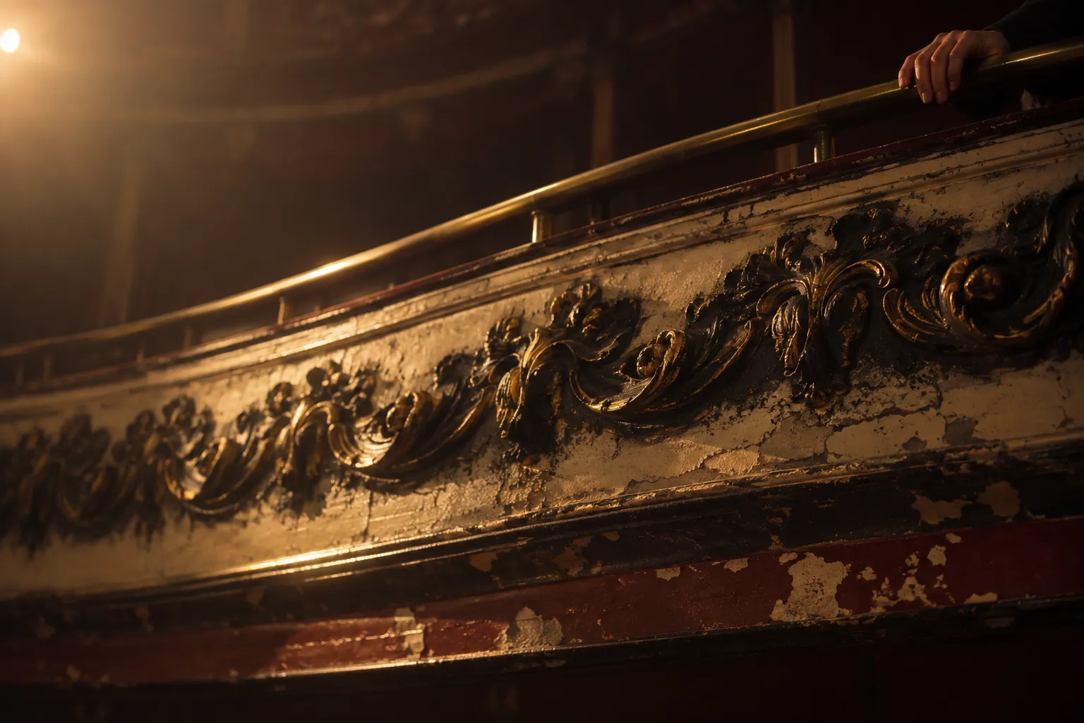 A historic theatre interior converted to a club with a balcony above a dance floor