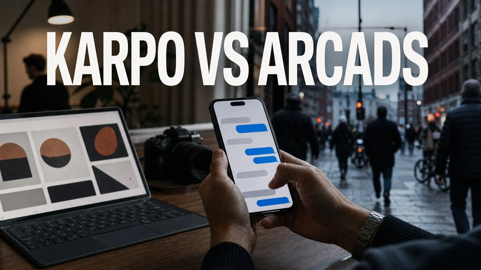 Photorealistic Karpo versus Arcads comparison using a split environment composition