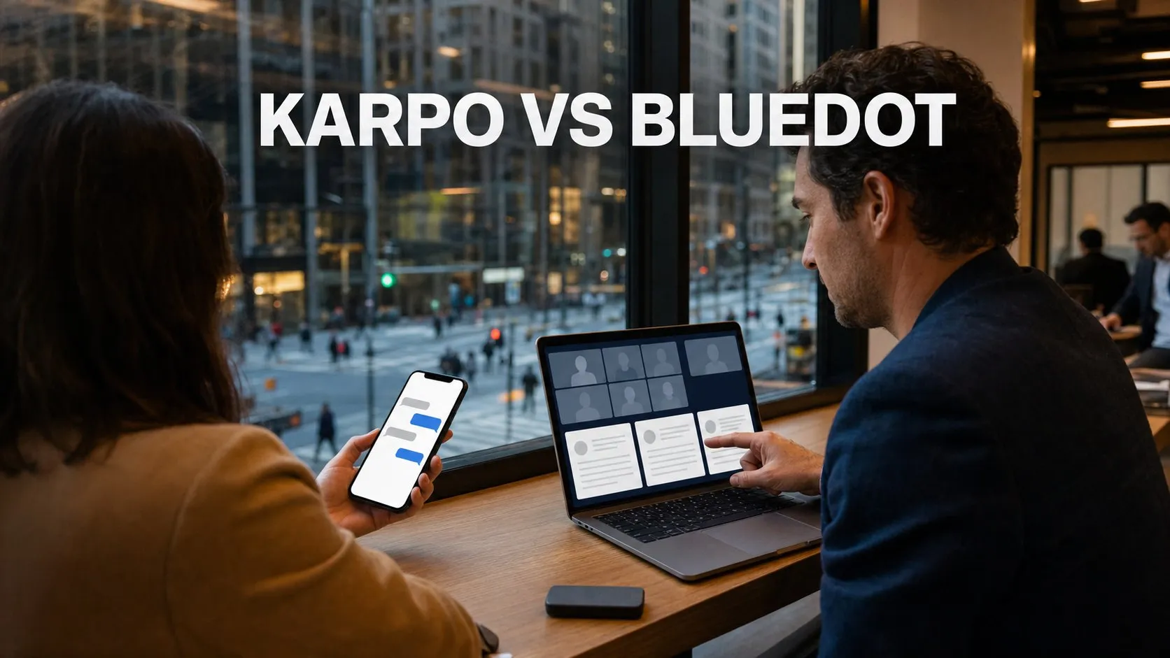 Photorealistic Karpo versus Bluedot comparison using a window reflection composition