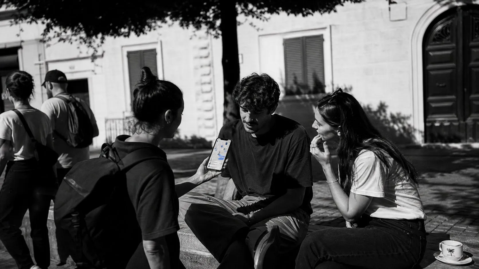 A real city moment showing Karpo helping someone act after using Canva Magic Studio
