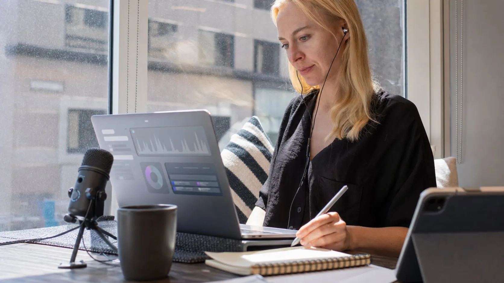 A photorealistic AI meeting assistant work moment showing where Circleback fits before a city decision