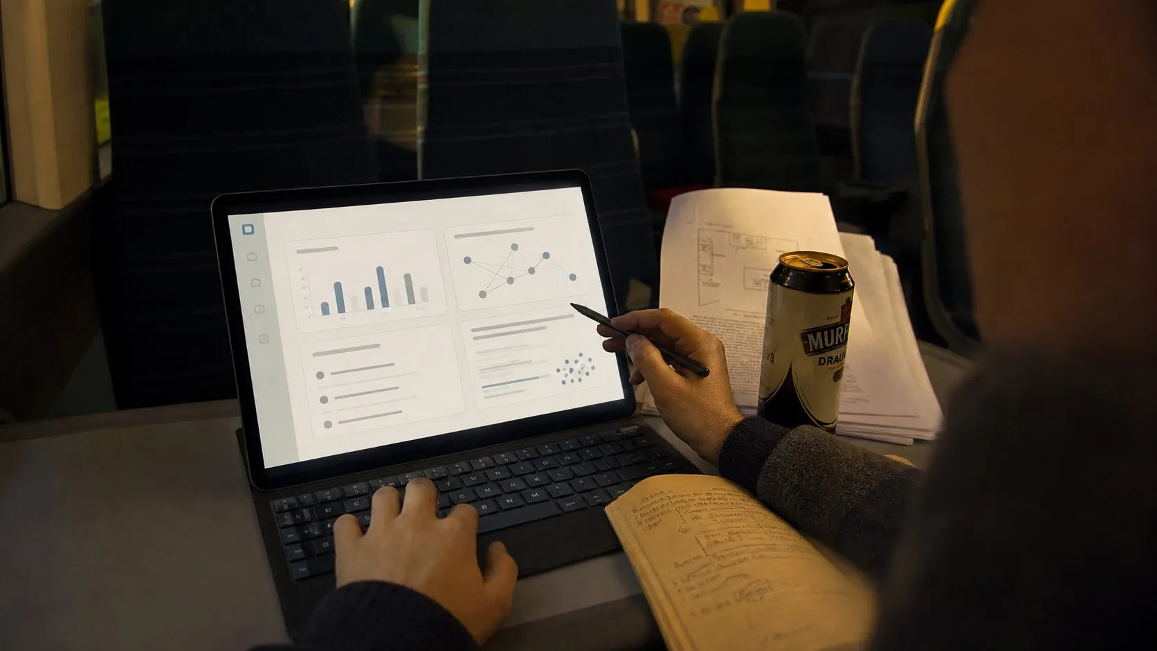A photorealistic AI academic search work moment showing where Consensus fits before a city decision