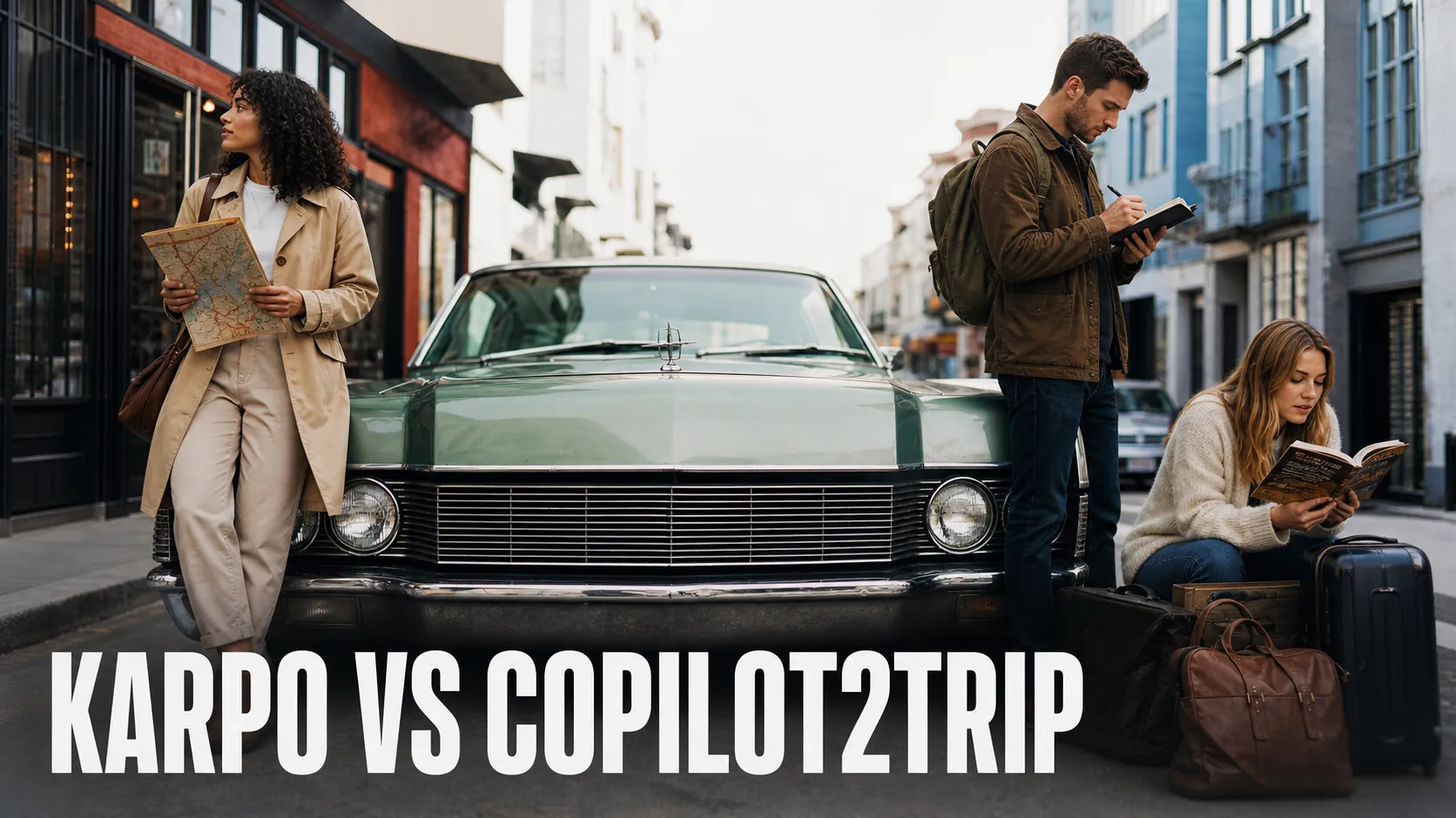Karpo versus Copilot2trip in a photorealistic editorial comparison.
